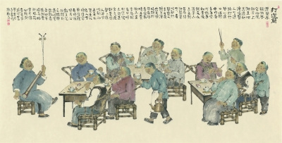 组图:淡墨雅调成都味道 看戴树良的老成都风俗画(图1)