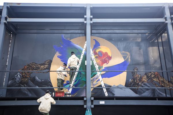 “北京坊·巴黎嘻哈文化潮流节多彩之旅”现场创作完成(图3) “北京坊·巴黎嘻哈文化潮流节多彩之旅”现场创作完成(图3)