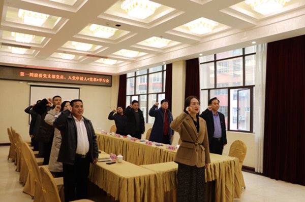 广西第一湾股份党支部开展党课党建学习, 召开党员、入党申请人学习《党章》读书会(图2)